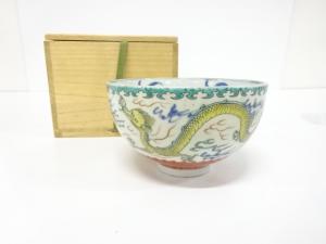 古伊万里　染付色絵　龍紋　鉢